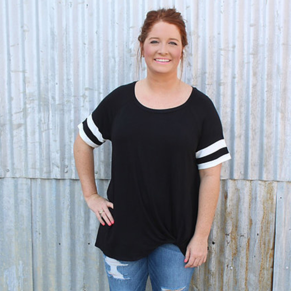 +Plus Size Twisted Knot Shirt